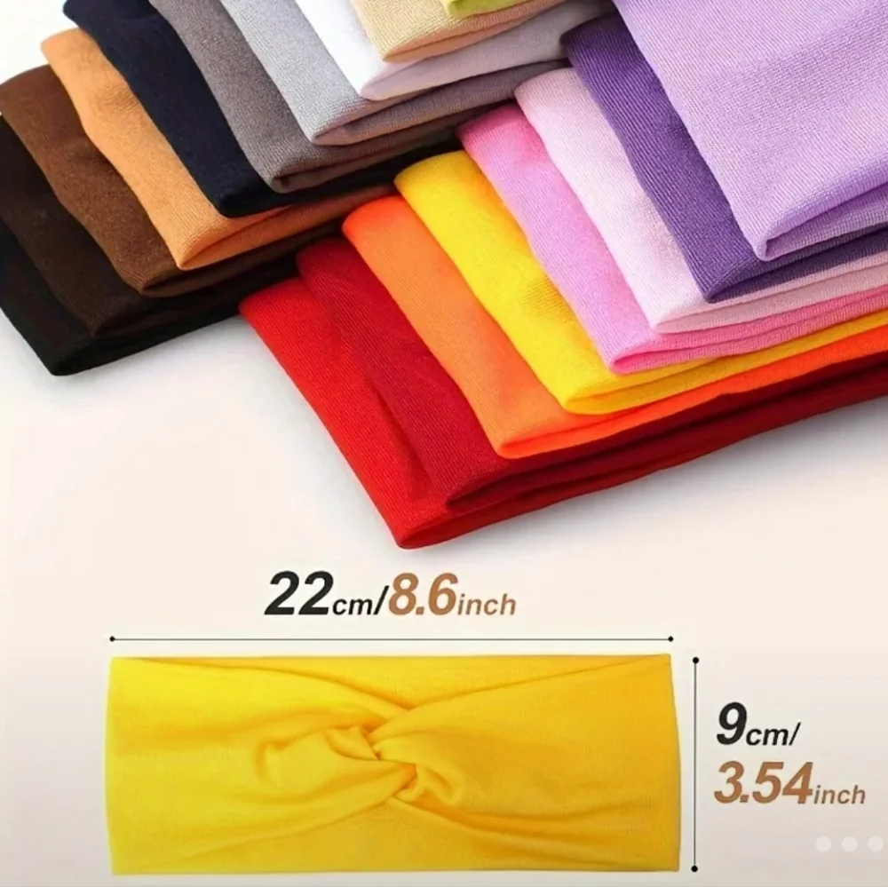 Set 10 Colorful Cross Knot Headbands Stretchy NWT